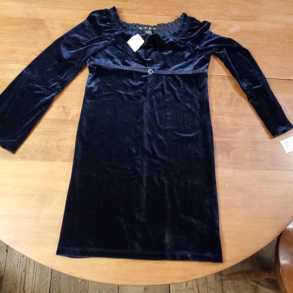 NWT Hype Girls Navy Blue Velour Dress - Picture 1 of 15